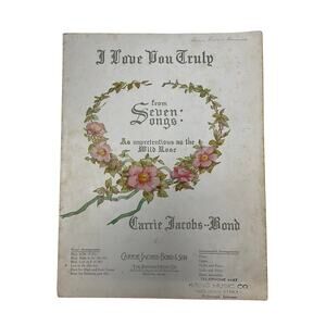 I Love You Truly Sheet Music Carrie Jacobs Bond 1951 Boston Music‎ Company
